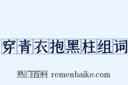 穿青衣抱黑柱组词是什么意思的图片